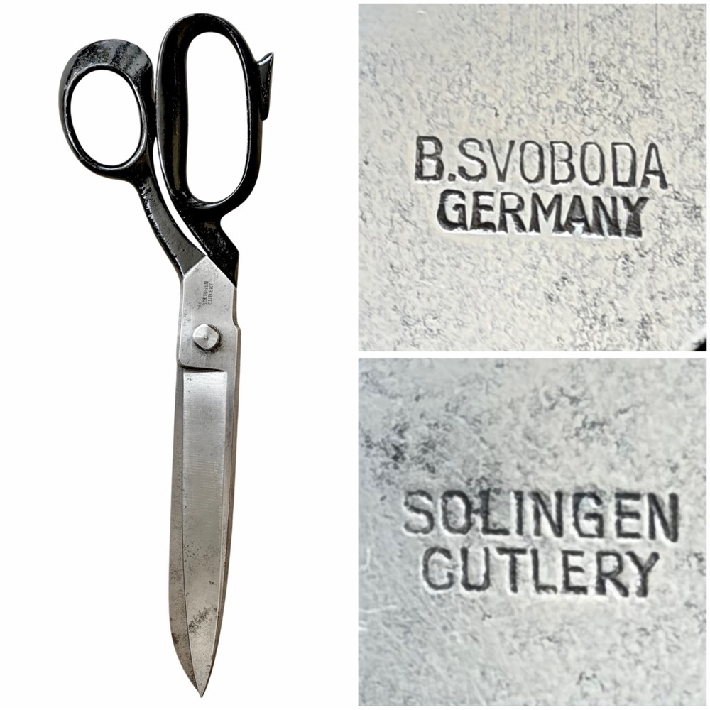 Vintage Tailor Scissor Tool Solingen Zwilling JA Henckels Svobada Germany 10.5”